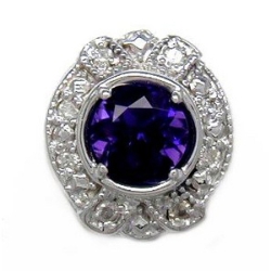 B3775 14K AMETHYSTYS & DIAMOND SLIDE 
